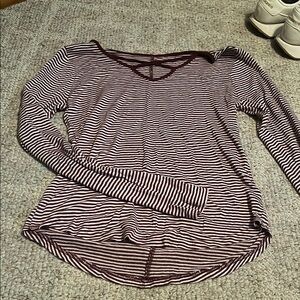 Multicolored Asymmetrical Cut Out Long Sleeve Blouse